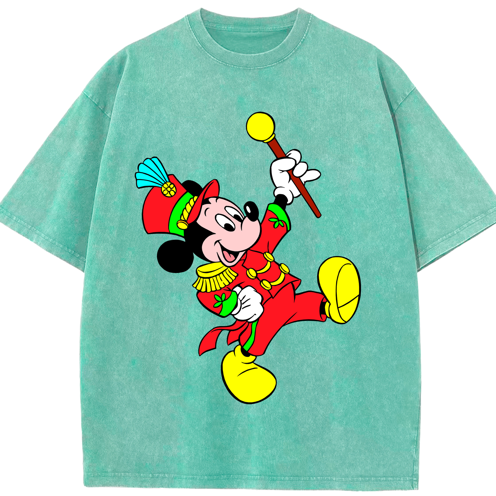 （画像用） ミッキーマウス Mickey Mouse 綿100% ヴィンテージ風 半袖Tシャツ（フロントプリント）